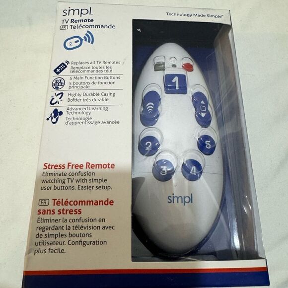 Simpl TV Universal Remote - Technology Made Simple Big Button Easy to Use - Picture 1 of 4